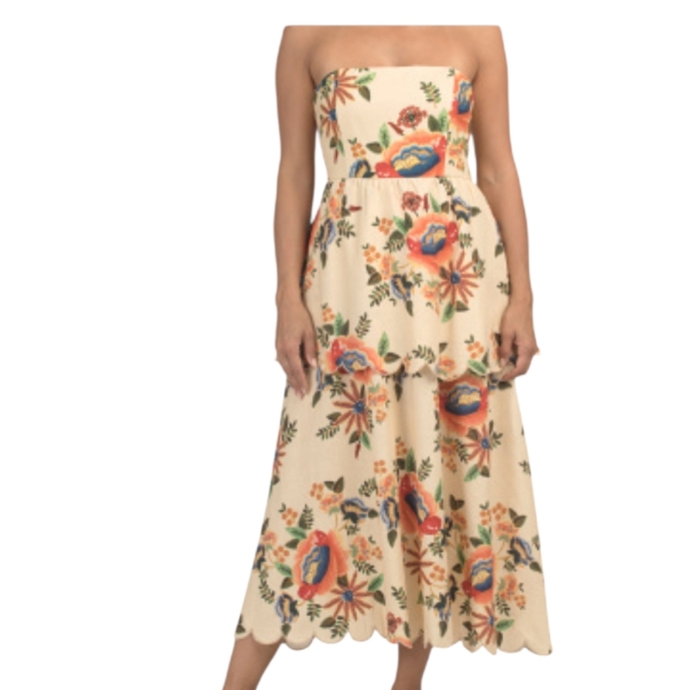 NWT Christian Lacroix linen blend layered midi dress - L.     M40